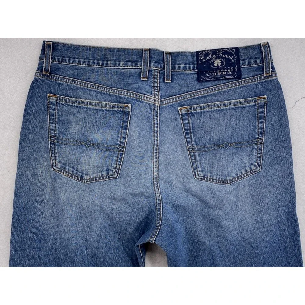 Lucky Brand Dungarees 36x28 Rivington Loose Fit Blue Jeans Vintage Made in Mexic